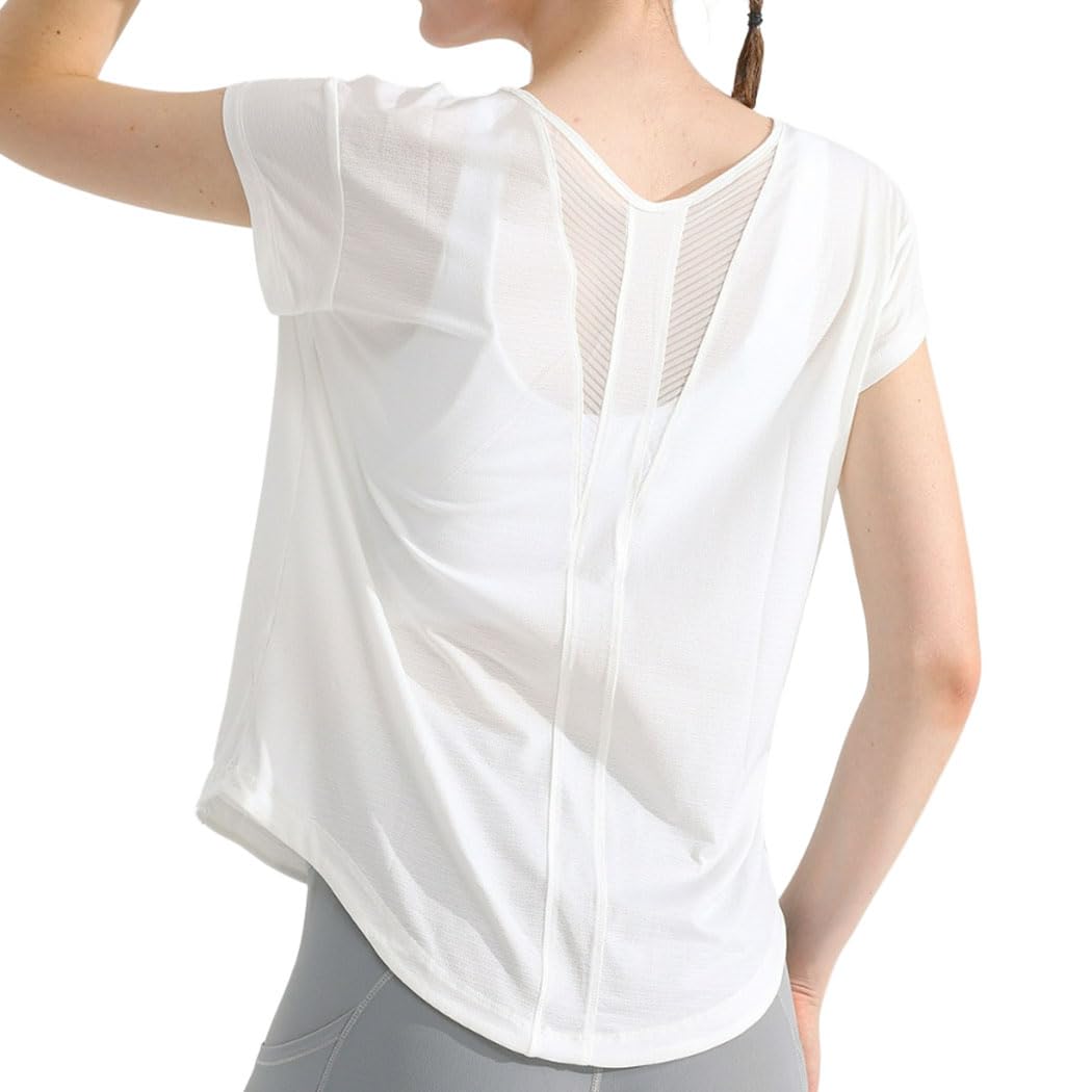 

SLINX Short Sleeve Yoga Loose Long UV Gym YDX06 Women s T-Shirt, Lightweight, Breathable, Quick-Drying, Mesh, Fit, Sheer, Sleeve, Protection, Fitness,
