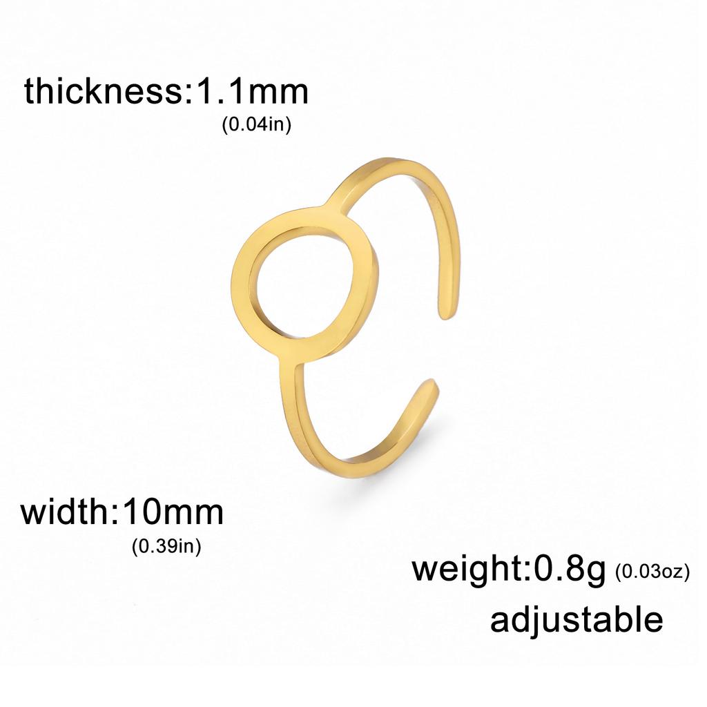 COOLTIME Rectangular Geometric Rings Open Adjustable Stainless Steel Rings for Men Women Statement Jewelry Gift 2025 New