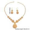 Gifts Gold Color Necklace Earring Set 24K Gold African Bridal Jewelry Sets  Women