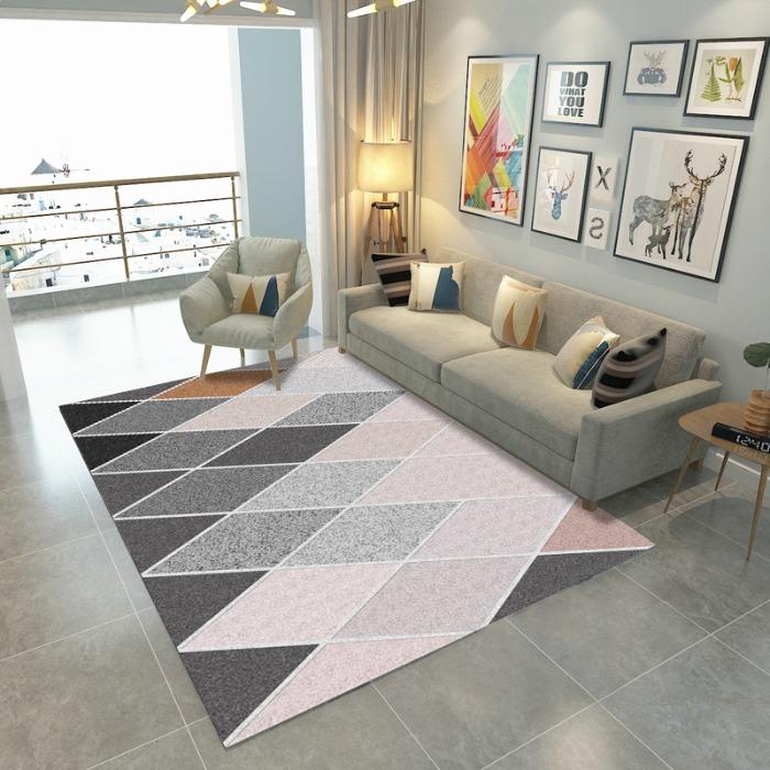 Modern Splicing Living Room Bedroom Bed Carpet Geometric Coffee Table Dressing Room Carpet