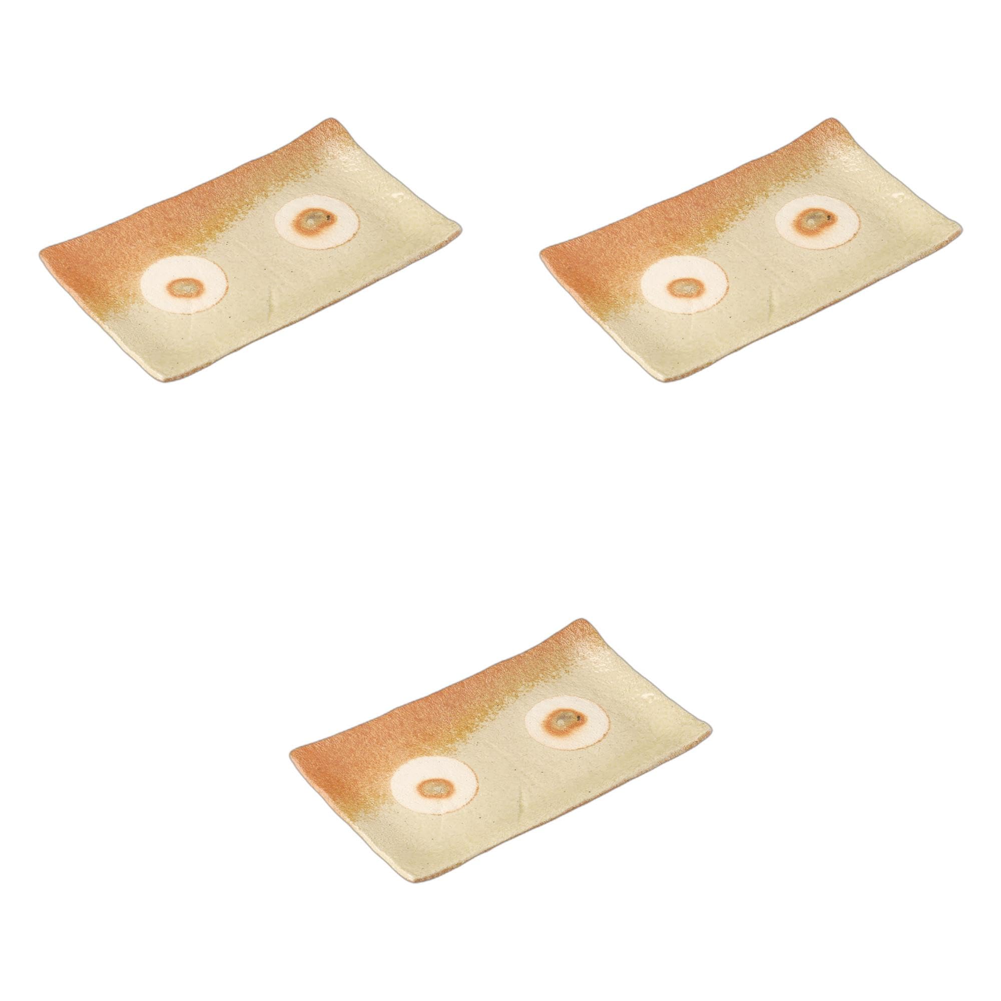 

Set of 3 Pottery Plates x 13 x Pottery Setomonohonpo Fire-Colored Iga-Blown [23.1 2.8 cm] Plates, Ceramic,