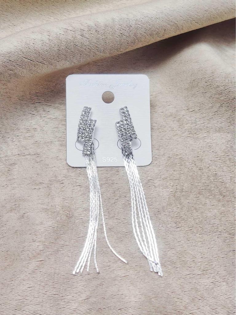 Koreanischer Stil 925 Silber Schmetterling & Quaste Ohrringe mit Zirkonia, Strass und Perlen Akzenten für Herbst/Winter.