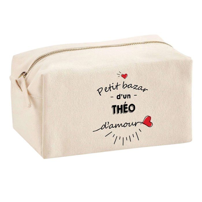 Trousse multifonction Bazar d'un Théo d'amour Cadeau Anniversaire Noël Idée Personnalisé | Trousse Scolaire Fournitures Bureau