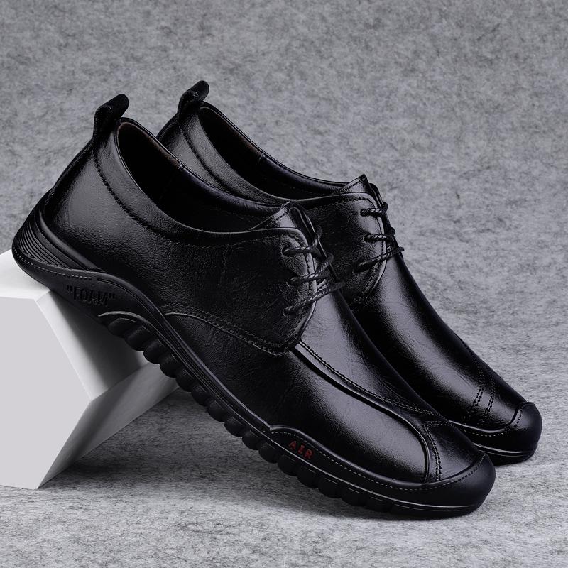 Fashion Comfortable Men's Casual Shoes Slip-Resistant Lace-Up Breathable Flats Lightweight Walking Shoes for Men Fashionable Footwear