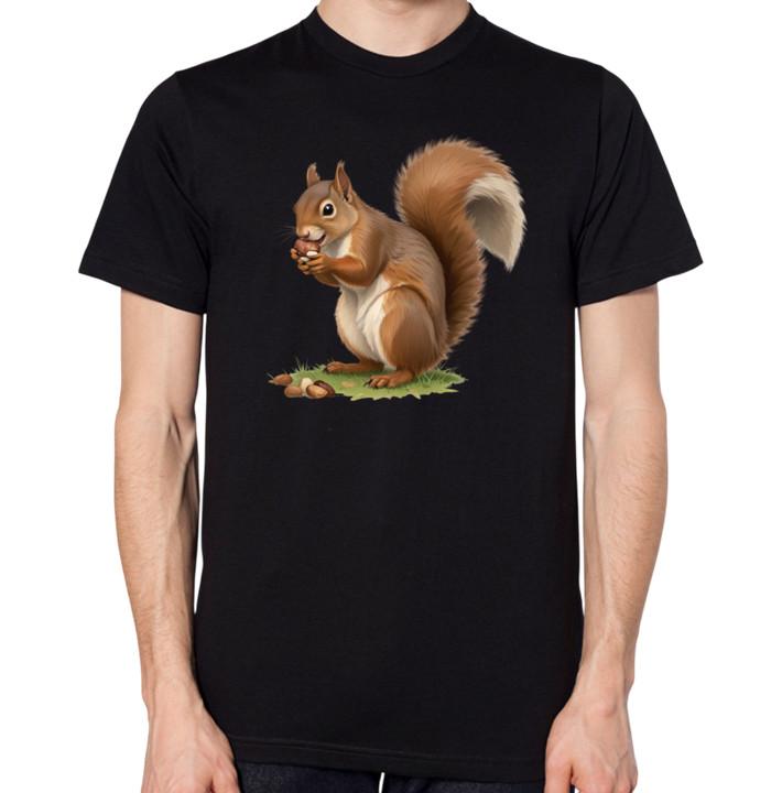 Squirrel Eating A Nut T-Shirt Men Women Unisex Top 4XL