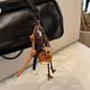 Handmade Alkaline Bread Keychain Pendant Sturdy Materials Lovely Bowknot Designs Accessory for Vehicle Interior Decoration