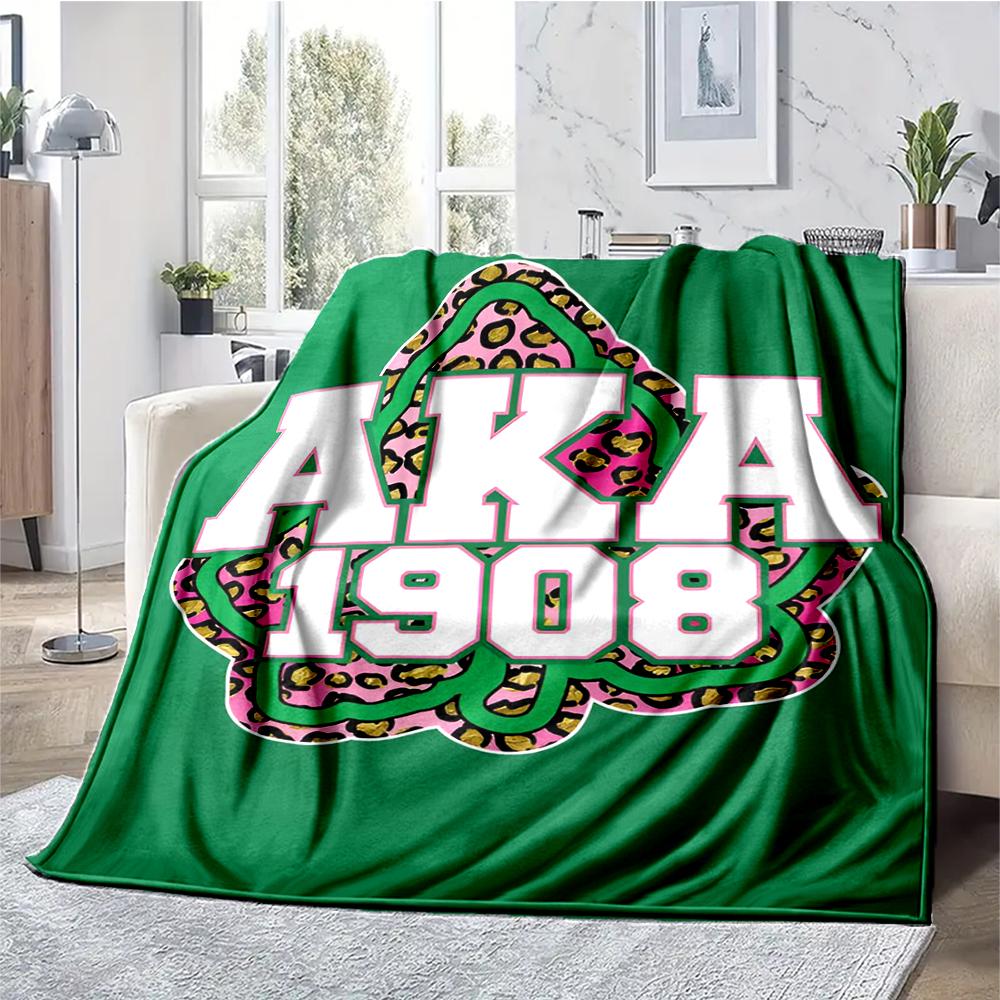 AKA Theme Printed Blanket - Perfect for Couch, Bed, Travel & Outdoor Use | Machine Washable, Cozy & Durable.