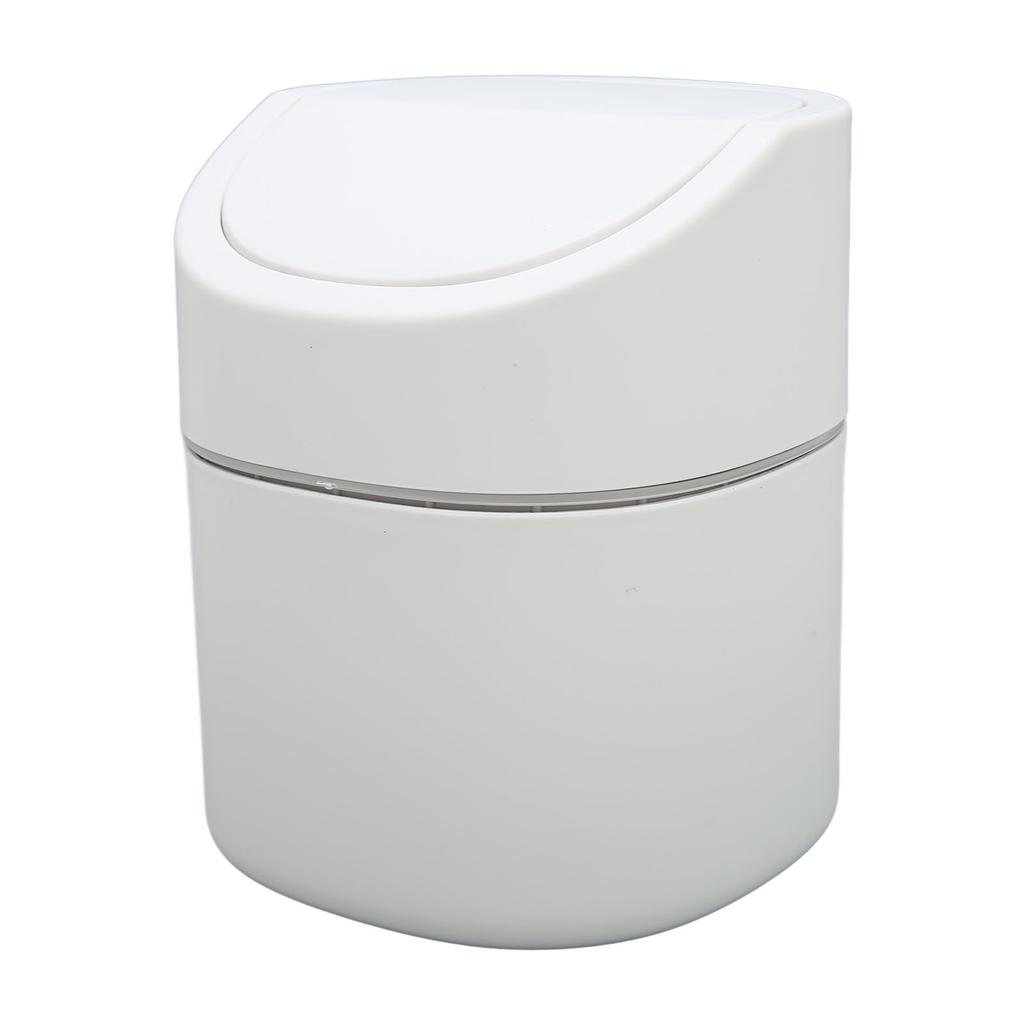 Desktop Garbage Can Button Flip Cover Reduce Odor Trash Debris Collector Can 2L Capacity