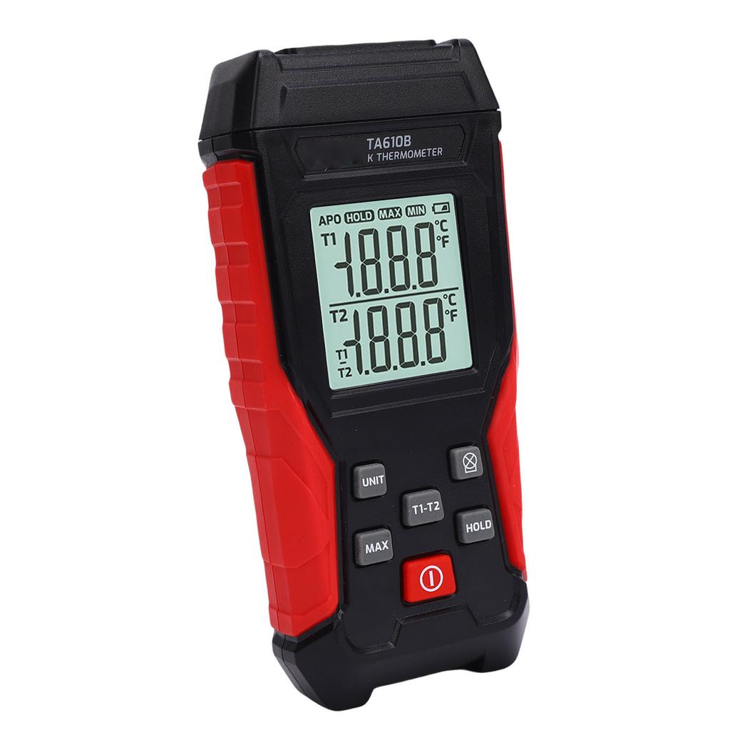 Digital K Type Thermometer with Probes 2 Channel Thermocouple Temperature Meter Backlit LCD Display Accurate Electronic