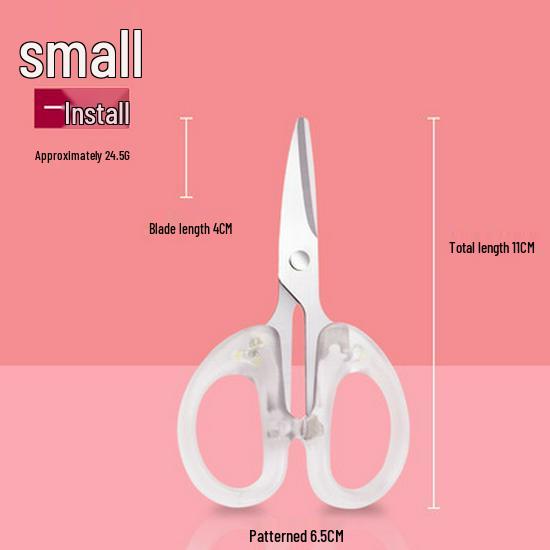 Compact Transparent Stainless Steel Scissors - Portable Office & Craft Tool