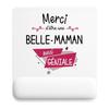 Tapis de souris - PLANETEE - Merci Belle-Maman Géniale - 22x18 cm - Surface lisse antidérapante - Sublimation HD