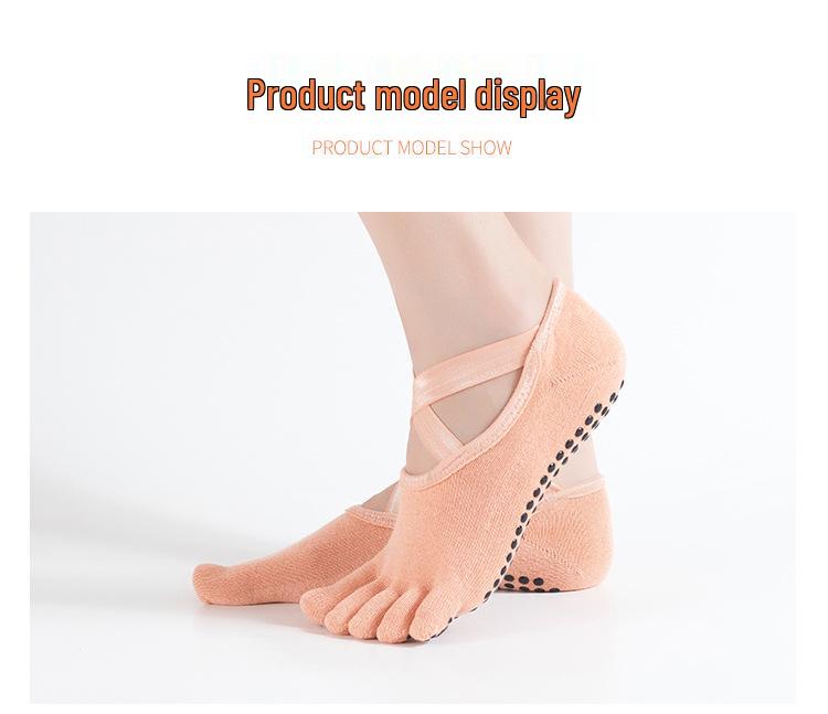 Ballet Style Non-slip Gel Yoga Socks, Cotton Five-Toe Sports Socks