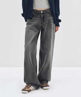 Deketeuumeon Signature Low Rise Wide Jeans Dcwpt004Gray