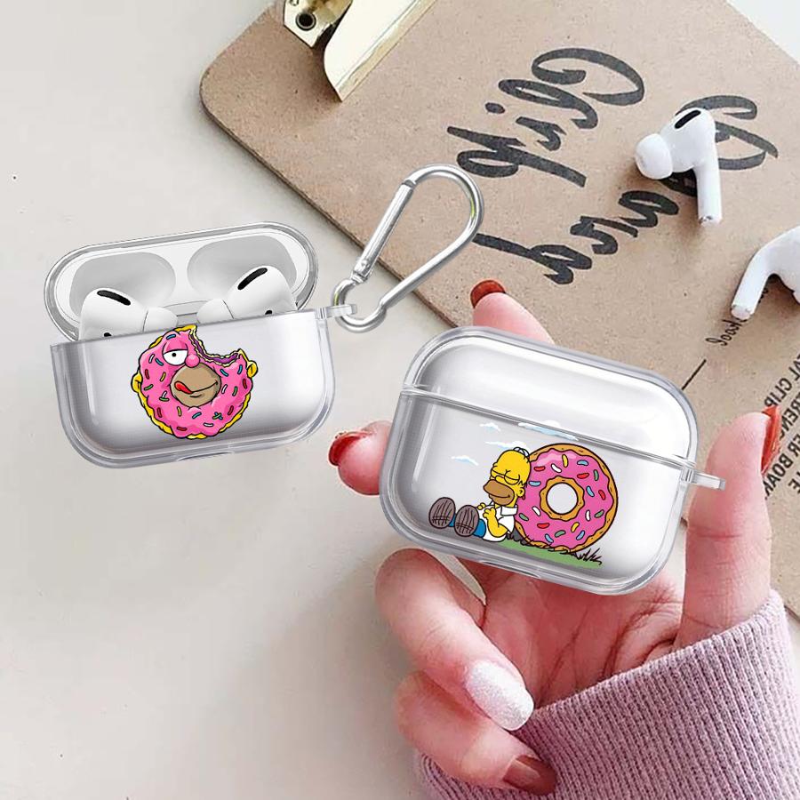 Clear Earphone Cases Cover Case For Airpods 3 Pro3 2 1 Pro2 Pro 4 Cartoon The Simpsons