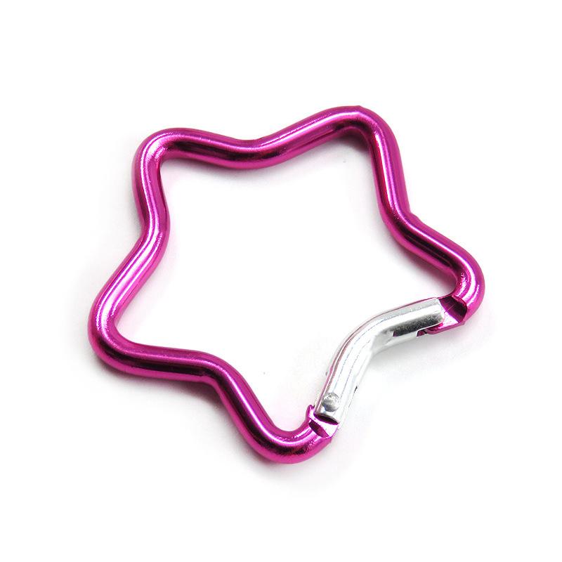 1/2/5PCS Outdoor Star Shaped Spring Locking Carabiner Clip Keychains for Backpack Camping Hiking Traveling Multicolour