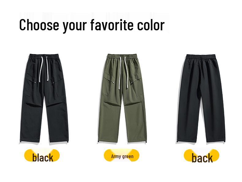 2024 Men's Trendy American Loose Straight-Leg Wide-Leg Casual Work and Sports Pants for Spring and Autumn