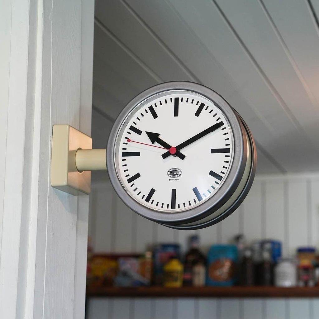 Used New Double-sided Clock Double Face Clock 2 MAT IVORY Dalton Modern Interior Accessories MONDAINE