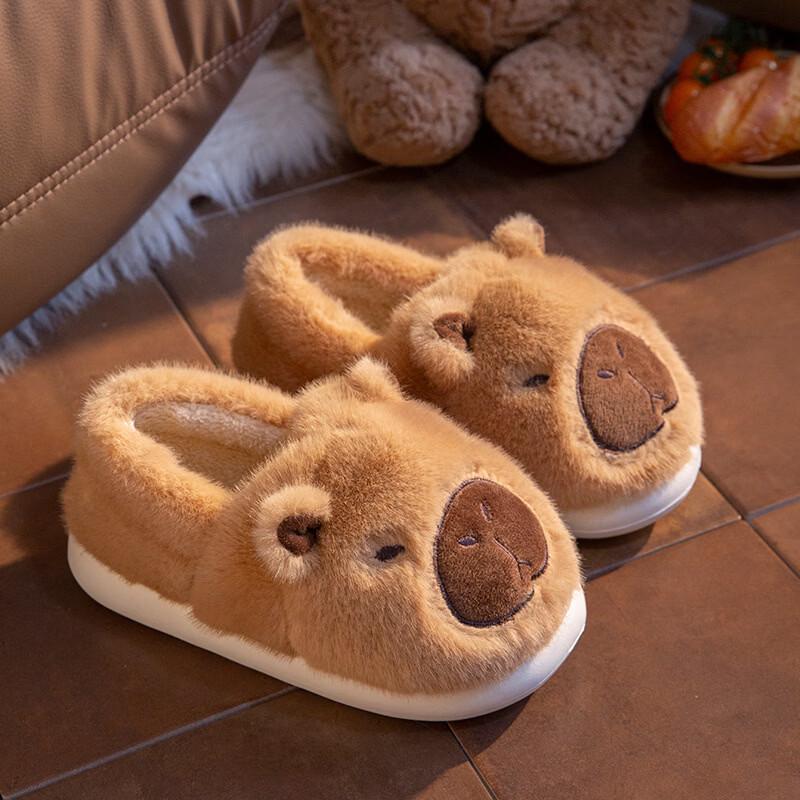 Capybara Furry Thick-Soled Warm Slippers 44-45