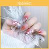 Ice Flower Fairy Cat Eye French Blush Hand-painted Flower Nail Art In Medium Gradient
