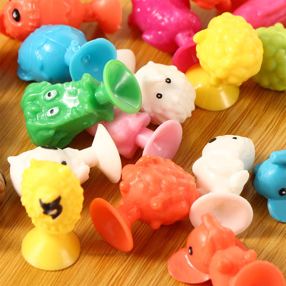 Gifts Silicone Mini  Cartoon Animal Action Figures Sucker  Capsule Model Suction Cup Puppets Suction Cup