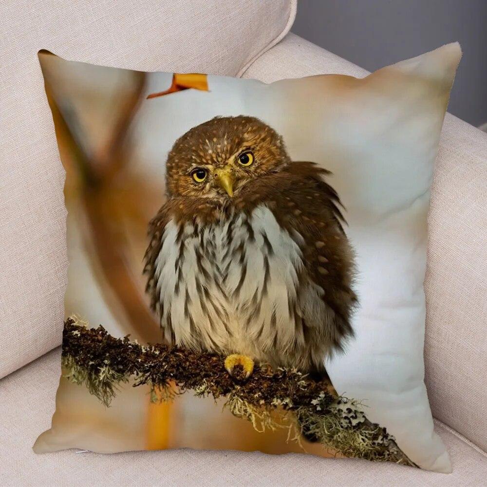 Cute Animal Pillowcase Wild Owl Cushion Cover Decorative Pillowcase Sofa Home Children's Room