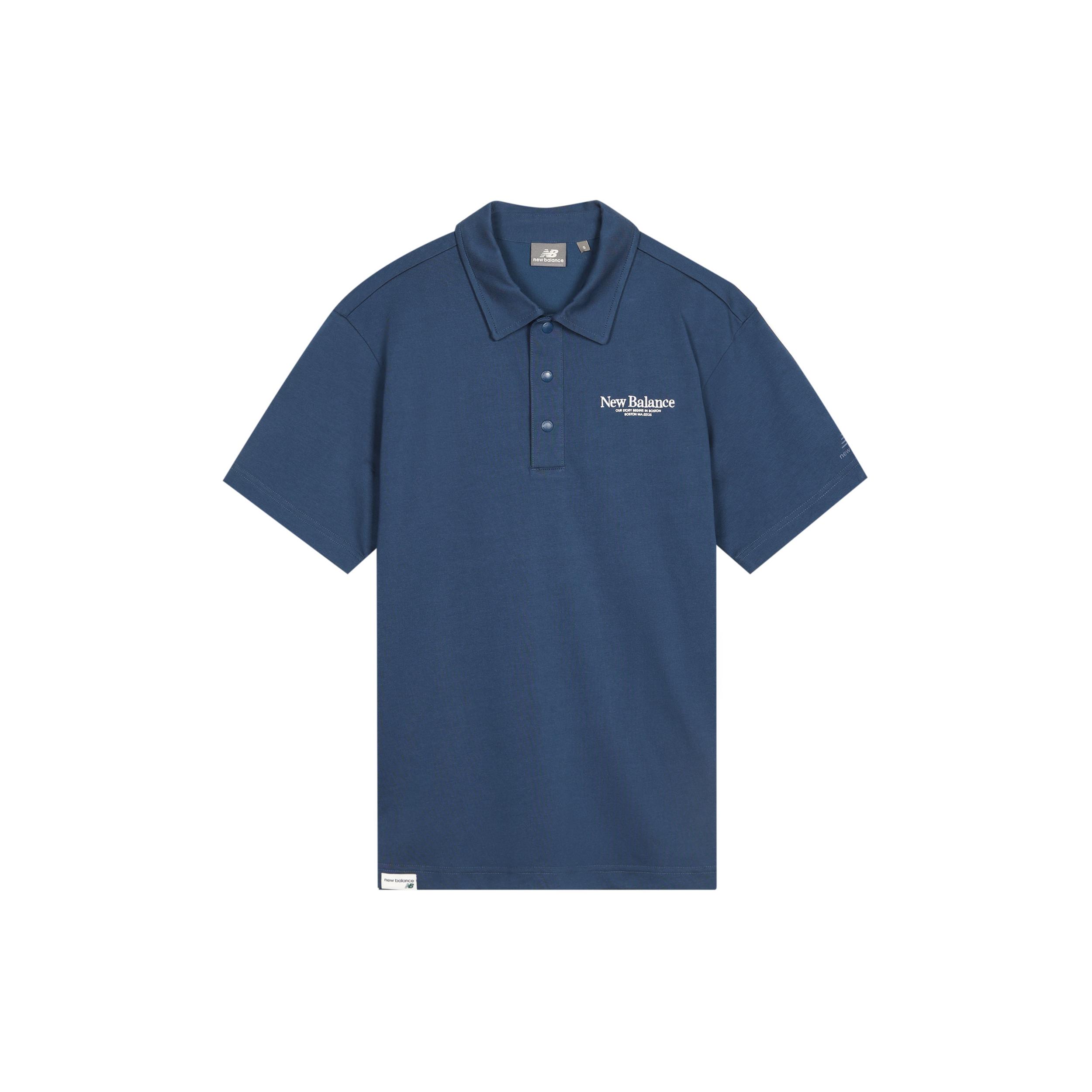 Мужская футболка-поло New Balance Синяя 5FD24193-NV XL