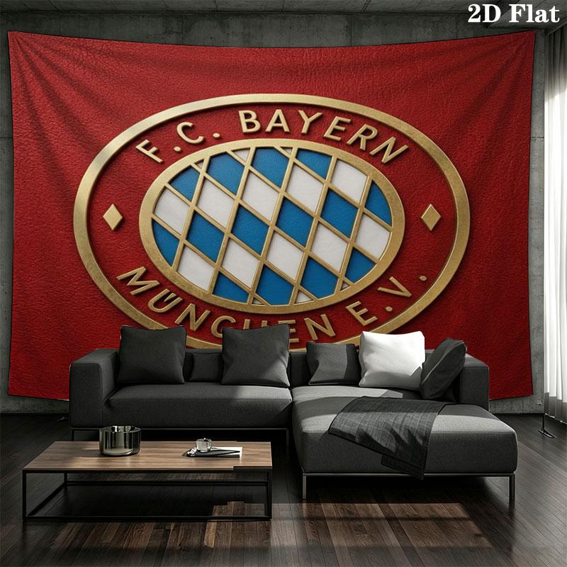 FC Bayern Munchen Custom Name Wall Tapestry Aesthetic Wall Hanging Printed Fabric Blanket Decorative Tapestries for Bedroom Living Room Home Decor