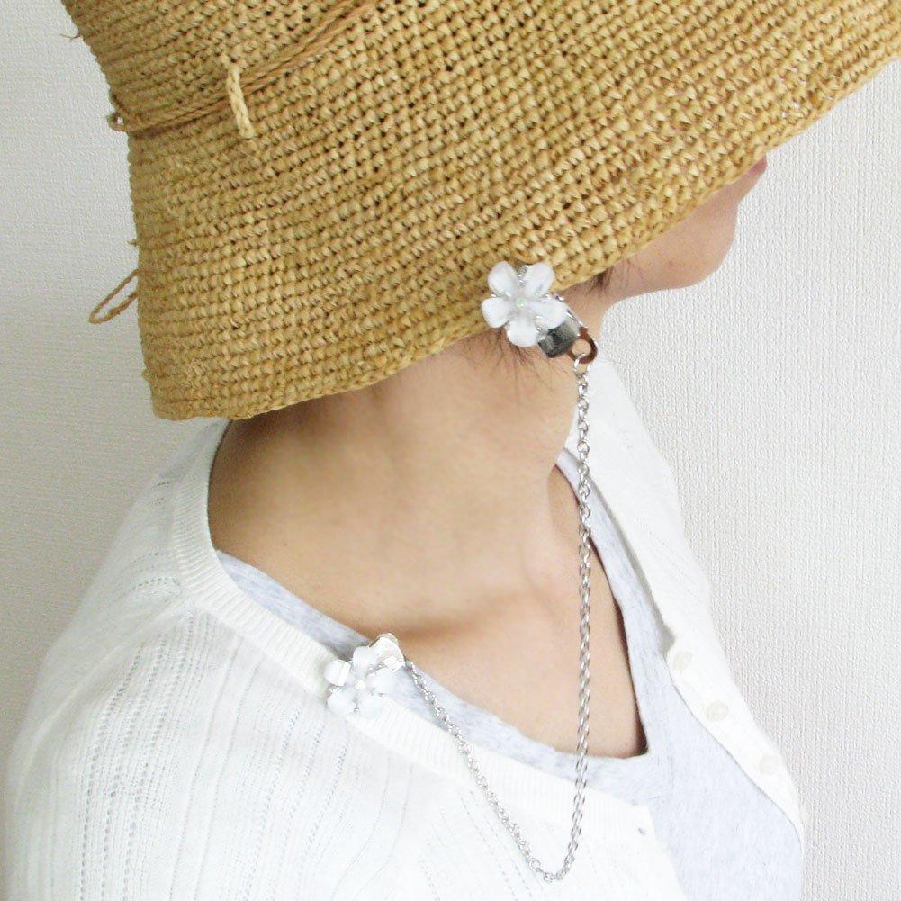 Cute Flower Hat Clip KS45021 with Simple (White Chain)
