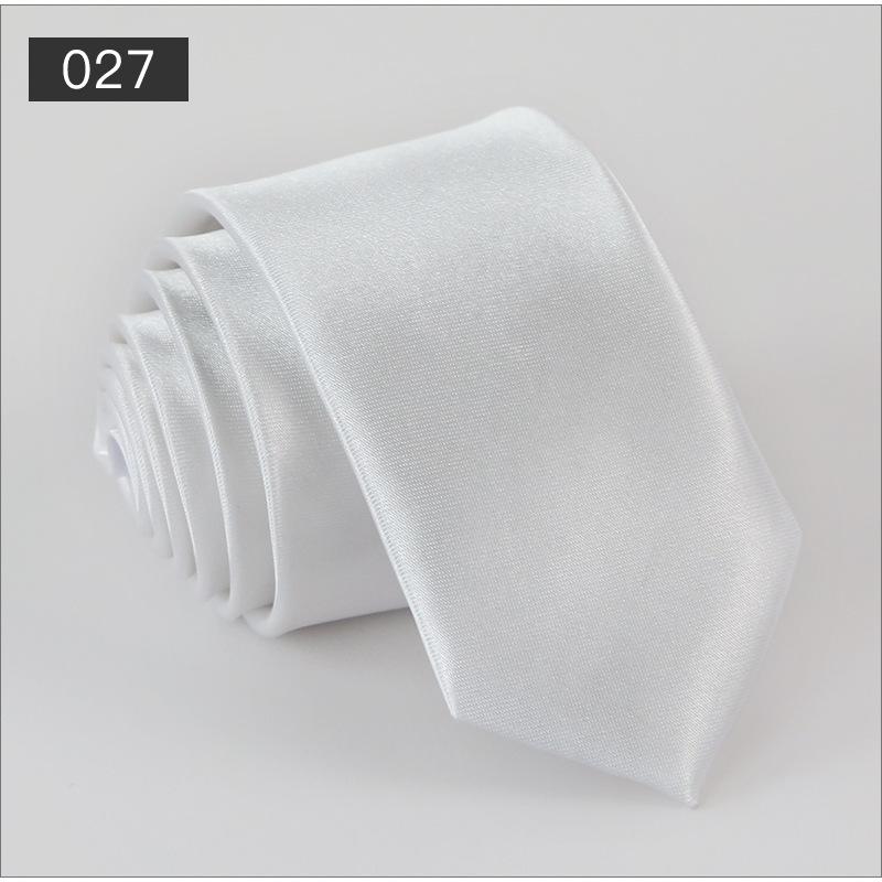 Men's Solid Color Narrow Shiny Polyester Silk Tie - Formal & Casual Fashion