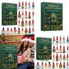 Calendar Advent de Crăciun Sticlă de Tequila Cu Decorațiuni Plate Acrilice Pentru Schimb de Cadouri de Sărbători