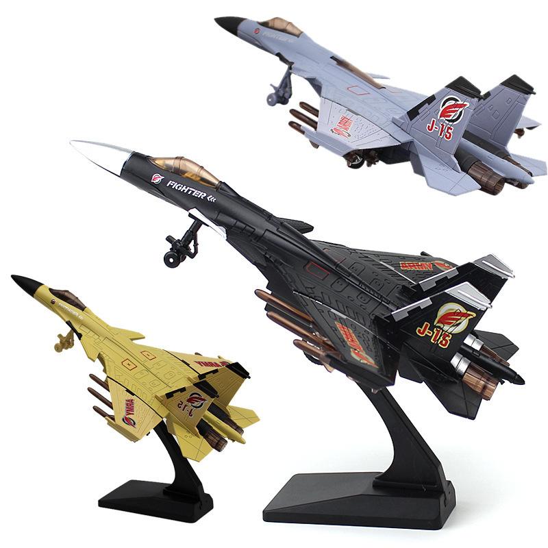 1/89 J-15 Kampfjet Legierung Kampfjet Modell Akustooptisch Rückstellkraft Luftfahrt Flugzeugmodell Spielzeug Schmuck Geschenke