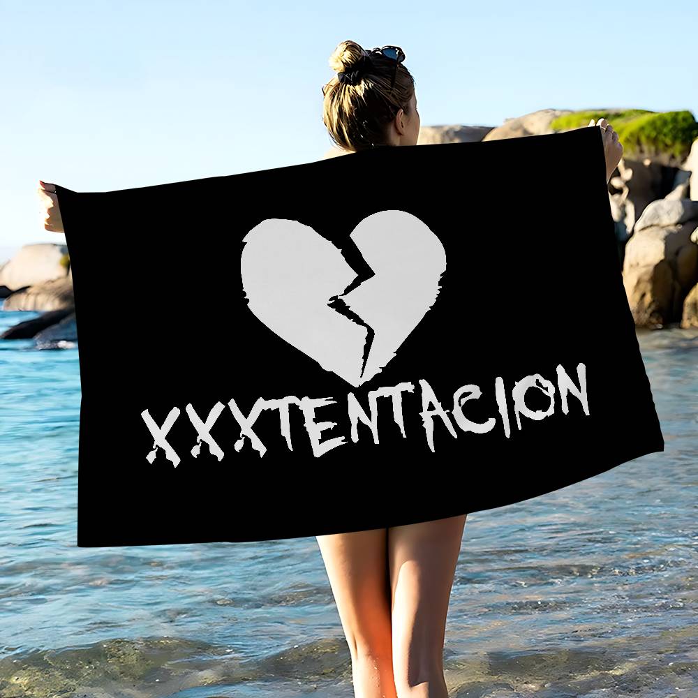 

Музыкальный рэпер XXX-Tentacion Пляжное полотенце Цветные банные полотенца Микрофибра Быстросохнущие Без песка Пляж Йога Спа Тренажерный зал Бассейн W40*H60(CM)