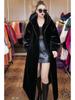 Extra Long Leopard Print Faux Fur Coat - Plus Size Women's Winter Cotton Coat