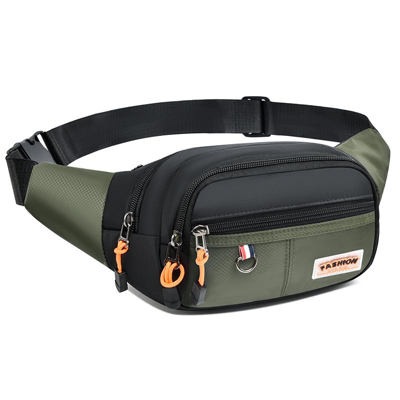 

Мужская водонепроницаемая поясная сумка - Унисекс поясная сумка, трансформирующаяся в нагрудную слинговую сумку (Поясной ремень для бега/путешествий с надежными карманами) зелёный