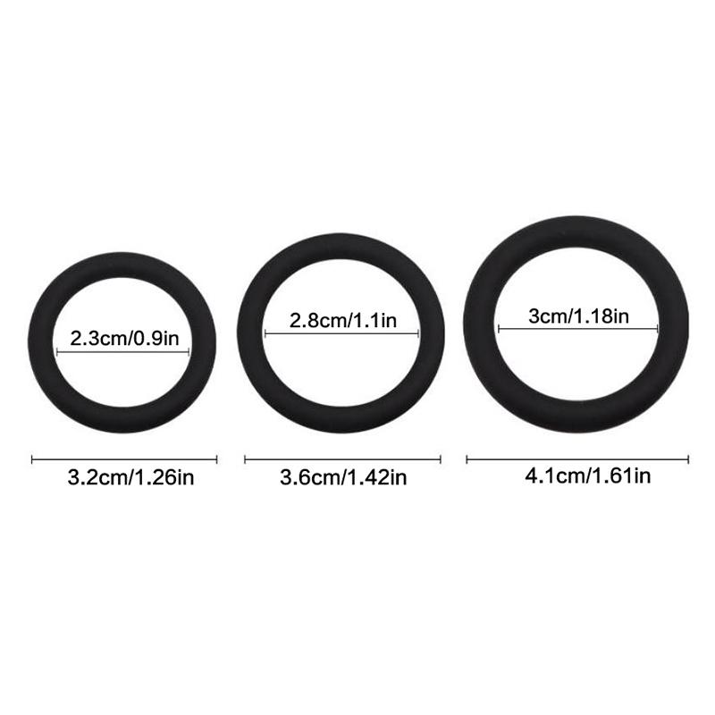3Pcs Cock Ring Sex Toys For Men Delay Ejaculation Silicone Penis Ring Enlarge Enhance Erection Adult Supplies Remove Foreskin