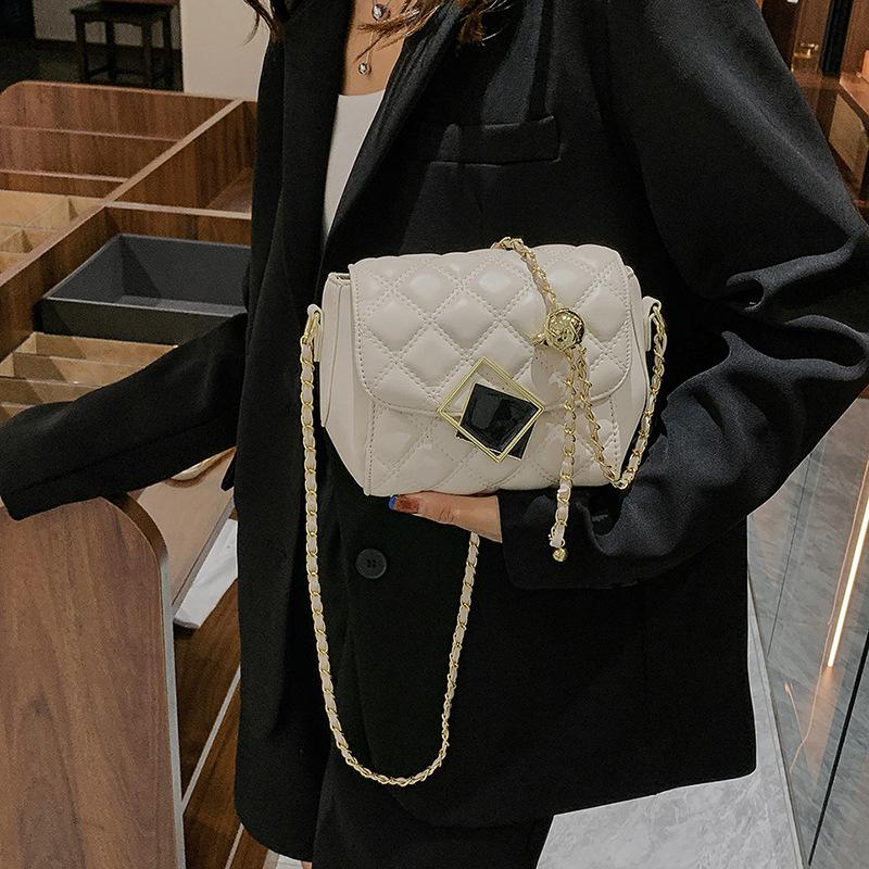 New Small Rhombus Shoulder Bag Fashionable Small Fragrant Small Square Bag Versatile Foreign Style Explosion Multi-layer Oblique Span Women's Bag