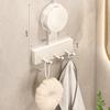 Suction Cup Wall Hook Rack No Drilling ABS Waterproof 3/5 Hooks for Kitchen Bathroom Towel Utensil Storage