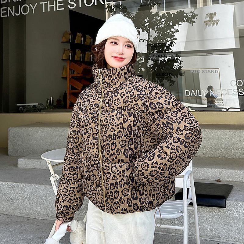 

New winter padded jacket padded jacket loose padded jacket stand-up collar long sleeve hot diamond short M хаки