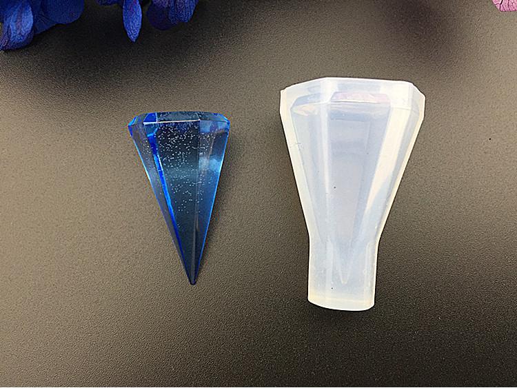 Faceted Cone & Round Diamond Epoxy Pendant Silicone Mold for DIY Jewelry