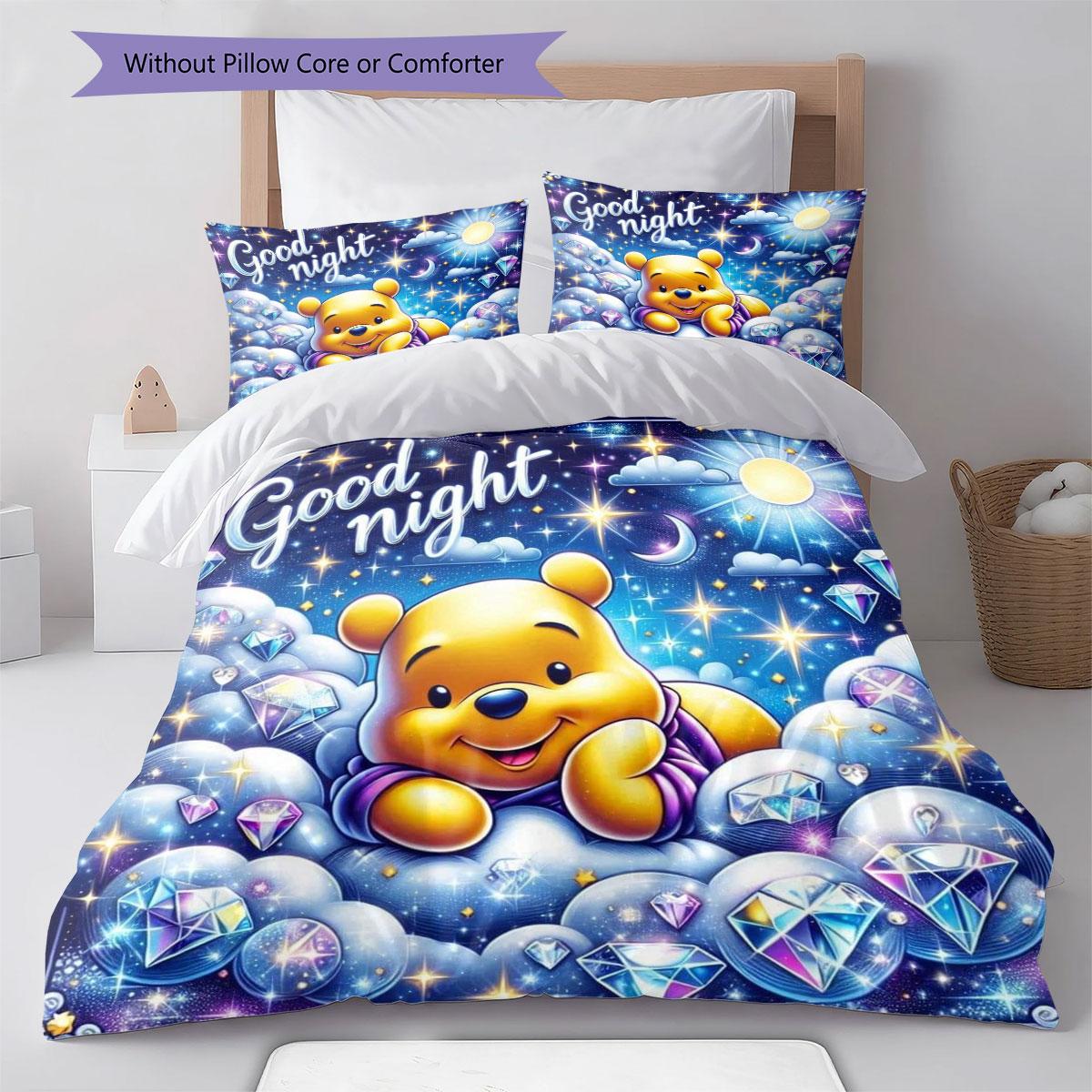 

Adorable Blue Eeyore and Winnie The Pooh Print Bedding Set – Perfect for Decorating A Child s Bedroom. 135x200cm
