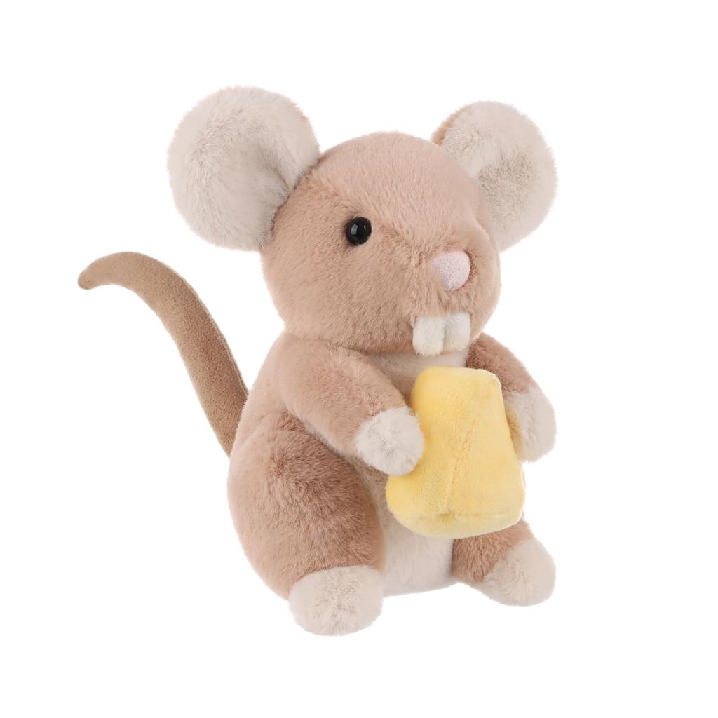 Apricot Lamb Cheese Rat Plush Toy for Kids, Soft and Cute Fluffy Cheese Rat for Girls and Boys, 15cm