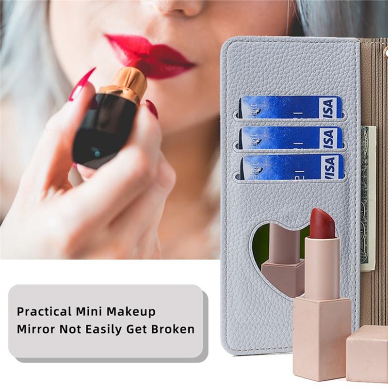 For Xiaomi Civi 4 Pro 5G/14 Civi 5G Leather Case Zipper Wallet Stand Phone Cover with Mirror Function