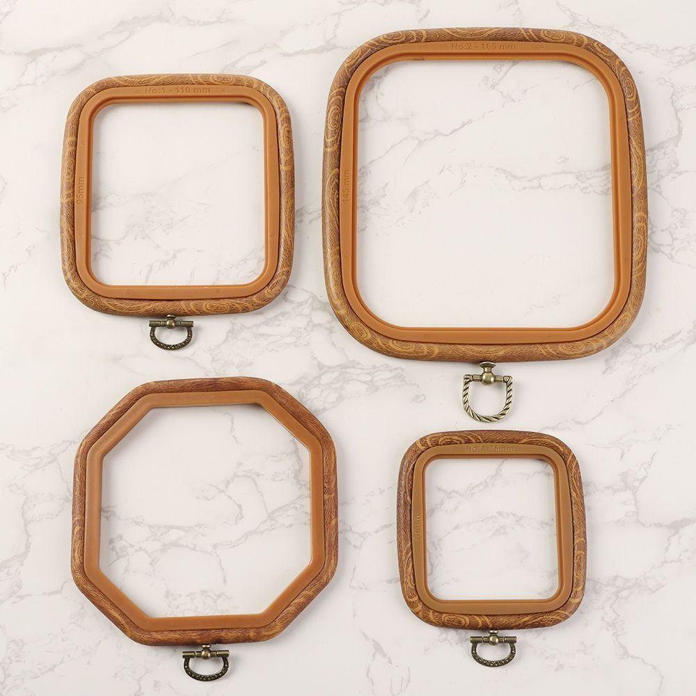 Octagon/Square/Rectangle/Hexagonal Embroidery Hoop Wood Grain Stretch Tool Sewing Accessories