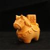 Mini Wood Carving Horse Figurine Lucky Wealth Horse Sculpture Cute Animal Ornament Feng Shui Home Office Decor New Year Gift