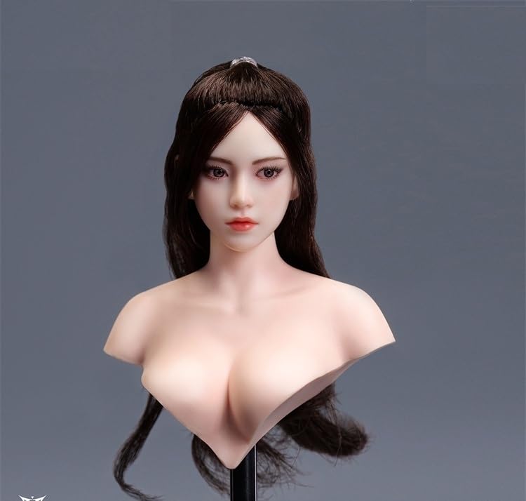 [TOYBARJAPAN] 16 Scale Action Figure Head for TBLeague Body, YMTOYS YMT114 Momoko, Pearl White Skin, Movable Eyes, Asian Beauty Female Head (Body and