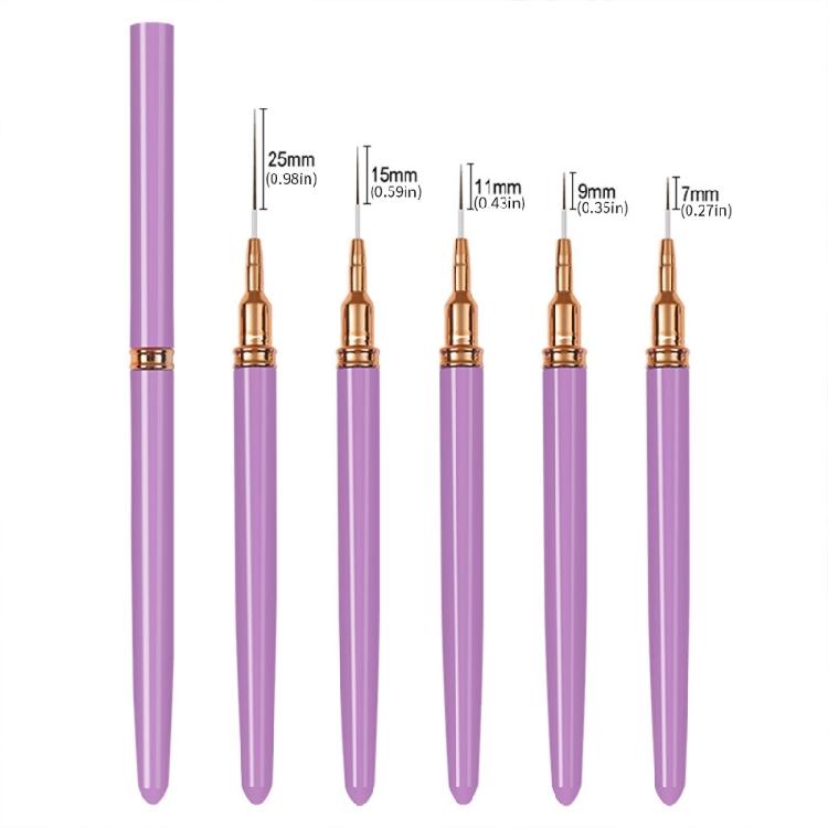 5Pcs Nail Art Brushes,Super Fine Thin Liner Nail Brush Set for Nail Gel Polish Painting Designs Gifts for Women Girls