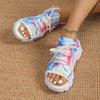 New Mesh Fly-woven Color Front Lace-up Fish Mouth Hollow Platform Sandals Casual Sandals
