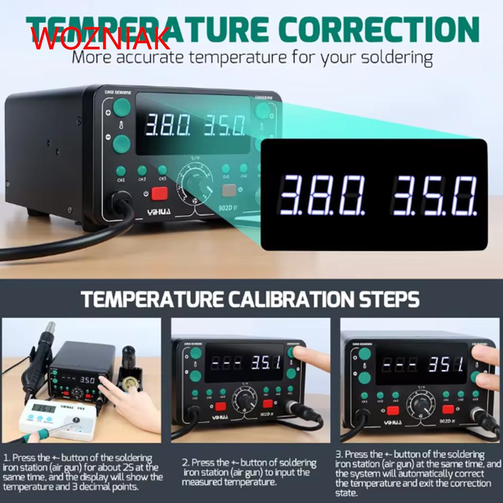 YIHUA 902D-IV 2 in 1 Soldering Station 775W With Hot Air Handle And T12 Soldering Iron Tip Fast heaing Welder Station Tools