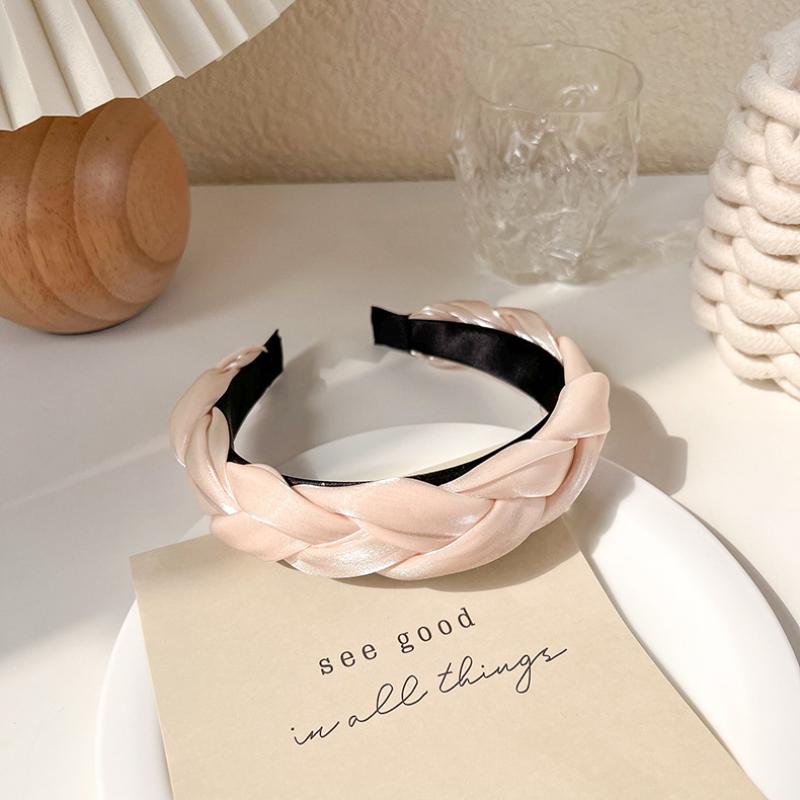 2025 Lace Pearl Fold Hair Bands For Women Korean Style Wide-Brimmed Sponge White Headband  Elegant Hair Band