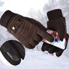 Men's Winter Cycling Gloves Leather Touch Screen Anti-Slip Thick Pile Windproof Warm Cold Insulation Motorcycle Daily Use